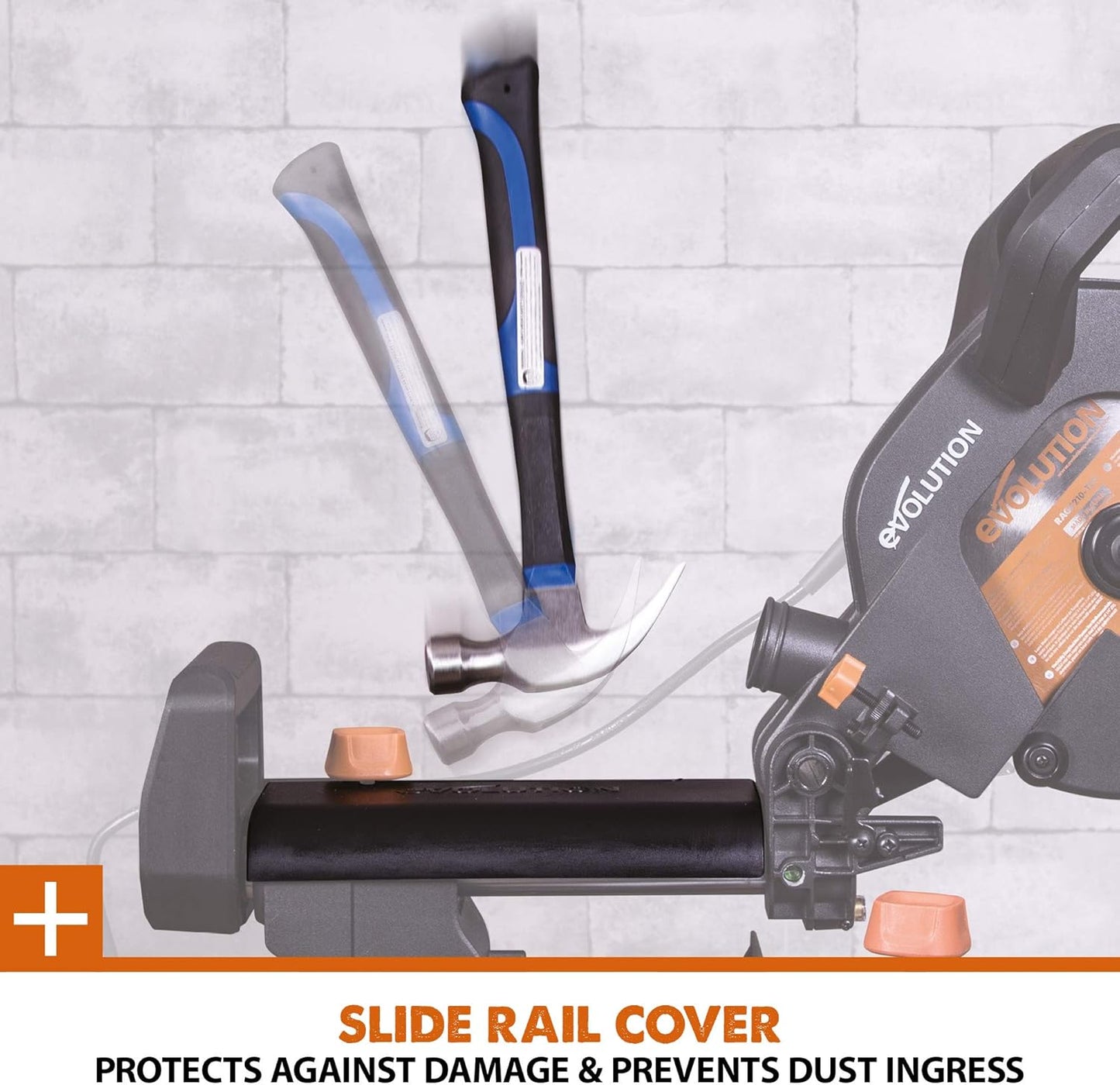 Evolution Power Tools R255SMS+ PLUS 10-Inch Sliding Miter Saw Plus Multi-Material Multi-Purpose Cutting Cuts Metal, Plastic, Wood & More 0˚ - 45˚ Bevel & 50˚ - 50˚ Miter Angles TCT Blade Included