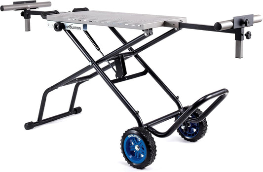 EVOLUTION MCSSTAND | Mitering Chop Saw Stand with Powerlift Assist | Heavy-Duty Steel Frame | All-Terrain Wheels | Compatible S355MCS, S380CPS, S355CPSL, S14CPS, S15CPS | Gas-Strut Lift