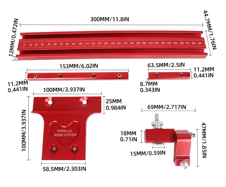 Parallel Rail Guide System Aluminium Alloy Circular Saw Track Set Fixed Guide Rail Bracket for Track Saw Repeatable Cuts