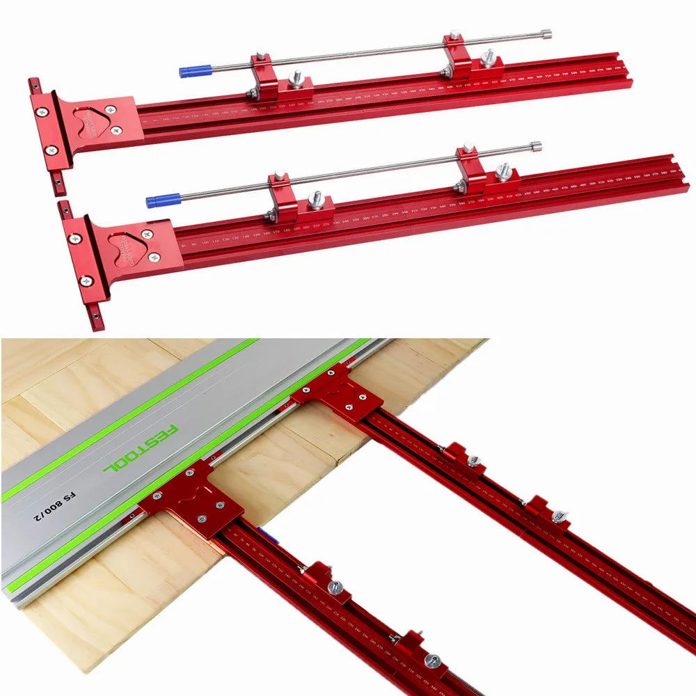 Parallel Rail Guide System Aluminium Alloy Circular Saw Track Set Fixed Guide Rail Bracket for Track Saw Repeatable Cuts