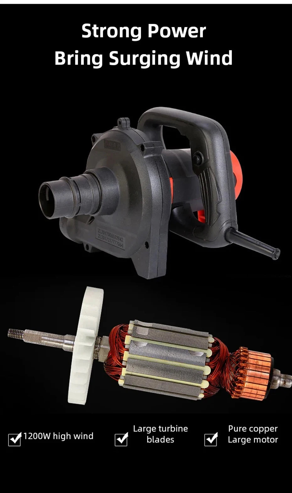 Industrial Grade 6-Speed Dust Collection Blower Vacuum Cleaner Suitable For Cleaning Floor Chassis Dust Cleaning