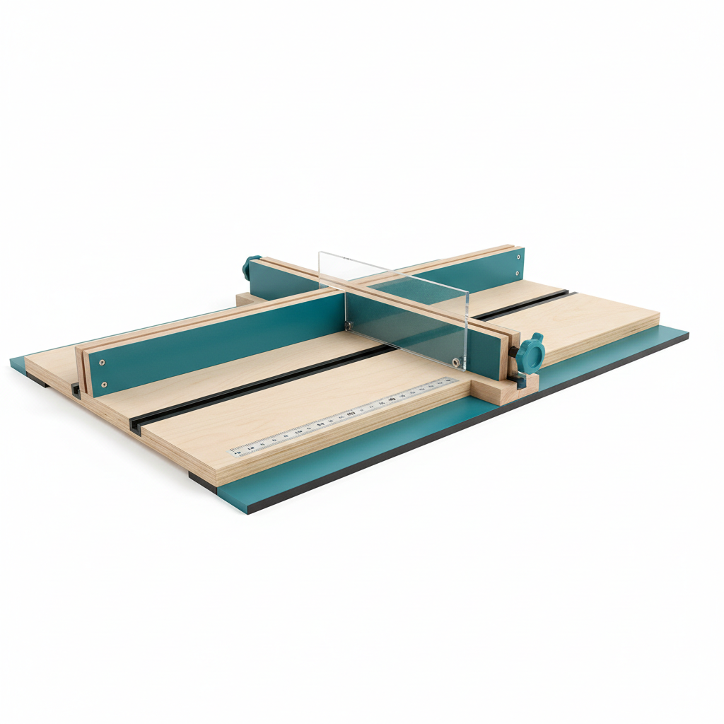 Table Saw Crosscut Sled - Teal
